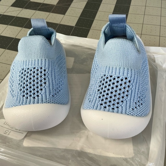 Other - Light Blue Knit Slip-On Sneakers